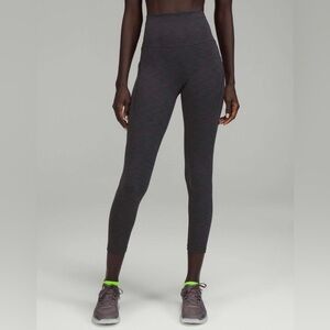 Lululemon Wunder Train High-Rise Tight 25" Pockets Heathered Graphite Grey Sz 6